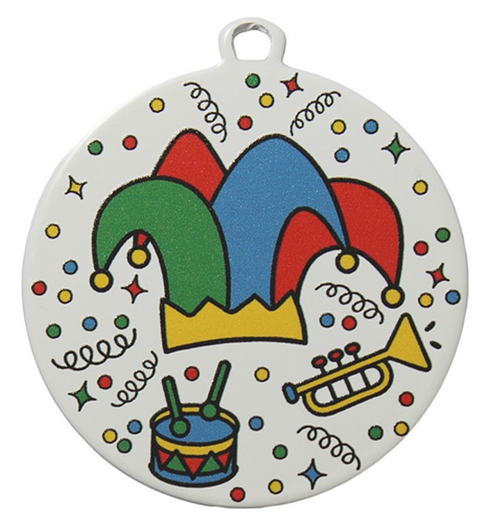 DU7001 Carnavalmedaille FC uitvoering in ZES kleuren leverbaar